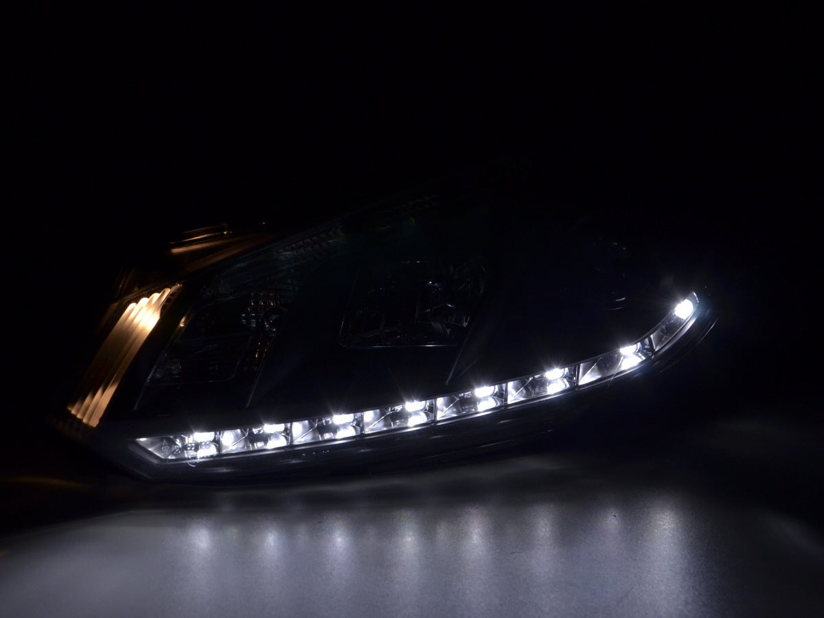 Scheinwerfer Set Daylight LED Tagfahrlicht VW Golf 6 Typ 1K 08- schwarz für Rechtslenker Scheinwerfer Set Daylight LED Tagfahrlicht VW Golf 6 Typ 1K 08- schwarz für Rechtslenker
